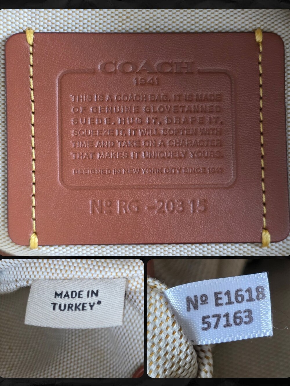 Coach 57163 Rogue 30 Western Rivets Blue Suede Leather Satchel Bag 1941 - Picture 15 of 16